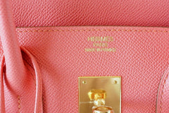 Birkin 35 Bag Flamingo Pink Gold Hardware Rare