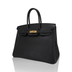 Birkin 35 Bag Black Epsom Leather with Gold Hardware