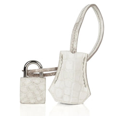 Birkin 35 Himalaya Blanc Crocodile Palladium Hardware