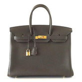 Birkin 35 Bag Vert Bronze Gold Hardware Veau Trekking Leather Very Rare