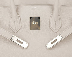 Birkin 35 Bag Beton Clemence Palladium Hardware