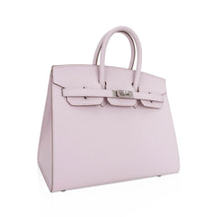 Birkin 25 Bag Sellier Mauve Pale Epsom Leather with Palladium Hardware