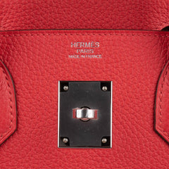 Verso Birkin 30 Bag Rouge Tomate & Natural Sable Togo Leather with Palladium Hardwre