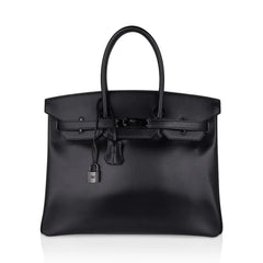 Birkin 35 Bag So Black Box Leather Limited Edition Very Rare
