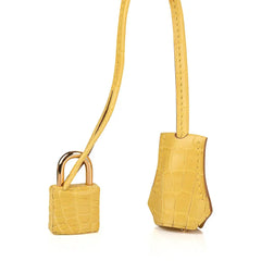 Birkin 30 Bag Mimosa Matte Alligator Gold Hardware