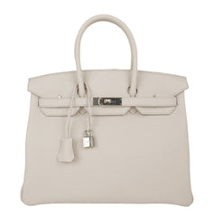 Birkin 35 Bag Beton Clemence Palladium Hardware
