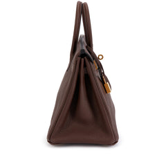 Birkin 25 Gold Hardware Chocolat Togo Quilted Epsom Leather Golden Lock