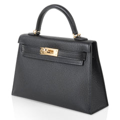 Kelly 20 Mini Kelly II Sellier Bag Black Chevre Gold Hardware Limited Edition