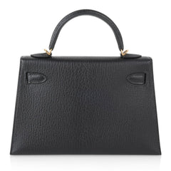 Kelly 20 Mini Kelly II Sellier Bag Black Chevre Gold Hardware Limited Edition