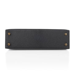 Kelly 20 Mini Kelly II Sellier Bag Black Chevre Gold Hardware Limited Edition