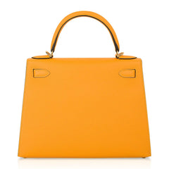 Kelly Sellier 28 Bag Jaune D’Or Epsom Leather Gold Hardware