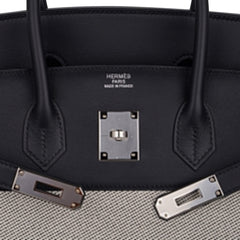 Birkin Fray Fray 35 Bag Black Swift Leather / Toile Limited Edition