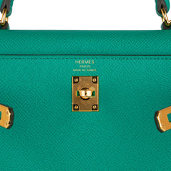 Kelly 25 Sellier Bag Jade Epsom Leather with Gold Hardware