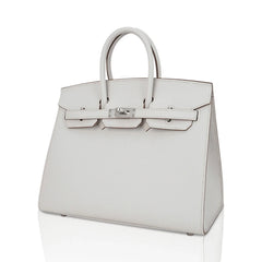 Birkin Sellier 25 Bag Gris Pale Epsom Leather with Palladium Hardware