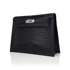 Limited Edition Kelly Danse Bag Matte Black Crocodile