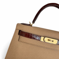Custom orderškelly28 Milk tea color with honey brown, epsom with American color, gold buckle, hand sewing