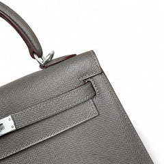 Custom orderškelly25 pewter gray epsom silver buckle fully handmade with wax thread
