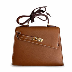 Custom orderškelly desordre 20cm golden brown gold buckle epsom hand stitched double sided kelly