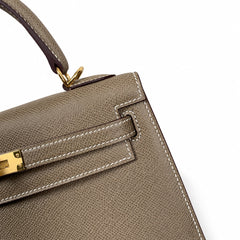 Customer orderškelly25 elephant gray Epsom gold buckle, fully handmade with wax thread