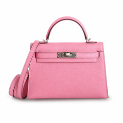 âˇKelly mini 2nd generation collectionđ´Picture 19cm Epsom palm print leather silver buckle series