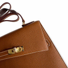 Custom orderškelly desordre 20cm golden brown gold buckle epsom hand stitched double sided kelly