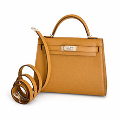 âˇKelly mini 2nd generation collectionđ´Picture 19cm Epsom palm print leather silver buckle series