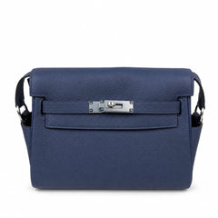 🆕 In stock Kelly Messenger messenger bag for men and women, sapphire blue silver buckle, imported leather, all-steel hand-waxed thread, the best value for money on the Internet. The classic combinatio