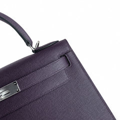 Custom orderškelly28 grape purple epsom silver buckle hand-stitched