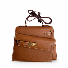 Custom orderškelly desordre 20cm golden brown gold buckle epsom hand stitched double sided kelly