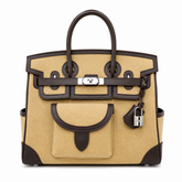 Birkin Cargo 30 Ebène Swift Leather and Khaki Canvas Multi-Pocket Bag