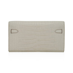 Kelly Classique To Go Wallet Beton Matte Alligator Gold Hardware