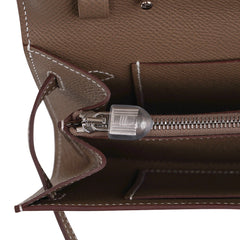 Kelly Classique To Go Wallet Etoupe Epsom Palladium Hardware New w/Box