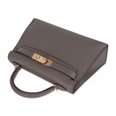 Kelly 20 Mini Sellier Bag Etain Epsom Leather Gold Hardware New w/Box