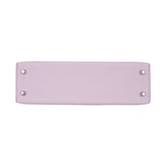 Mini Kelly 20 Bag Sellier Mauve Pale Chevre Leather with Palladium Hardware