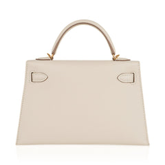 Kelly 20 Mini Sellier Bag Craie Epsom Leather Gold Hardware