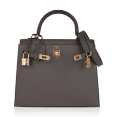 Kelly Sellier 25 Bag Etain Gold Hardware Epsom Leather New