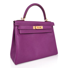 Kelly HSS 28 Bag Anemone Pink Retourne Epsom Brushed Gold