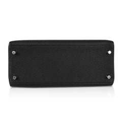 Kelly 28 Bag Black Retourne Togo Palladium Hardware