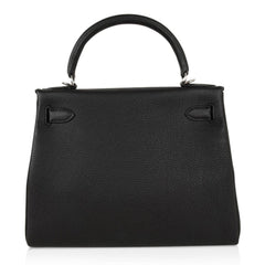 Kelly 28 Bag Black Retourne Togo Palladium Hardware