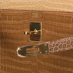 Limited Edition Tri-Color Kelly Sellier 32 Bag Poussiere Poudre Ficelle Porosus Crocodile