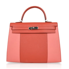 Kelly 35 Flag Bag Limited Edition Flamingo and Coral Rare