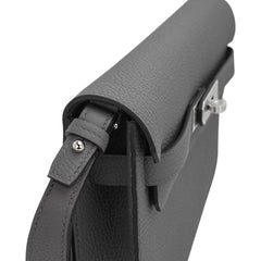 Kelly Depeches 25 Pouch Bag Etain Togo Leather with Palladium Hardware