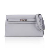 Kelly Elan Gris Pantin Veau Madame Leather with Palladium Hardware