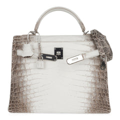 Limited Edition Kelly 32 Bag Himalaya Crocodile with Palladium Hardware
