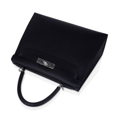 Kelly 28 Sellier Bag Black Epsom Leather with Palladium Hardware