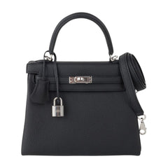 Kelly 25 Bag Black Togo Palladium Hardware (Retourne)
