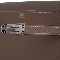 Kelly Classique To Go Wallet Etoupe Epsom Palladium Hardware New w/Box