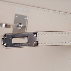 Kelly 20 Mini Sellier Bag Craie Epsom Leather Palladium Hardware New w/Box