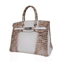 Birkin 30 Bag Himalaya Blanc Crocodile Palladium Hardware