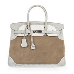 Birkin 35 Bag Grizzly Ghillies Gris Perle Gris Caillou Colour Limited Edition Rare